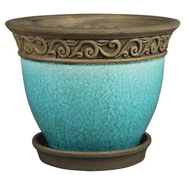 Att Southern ATT Southern 212186 Cadiz Planter - Teal - 8 in. 212186